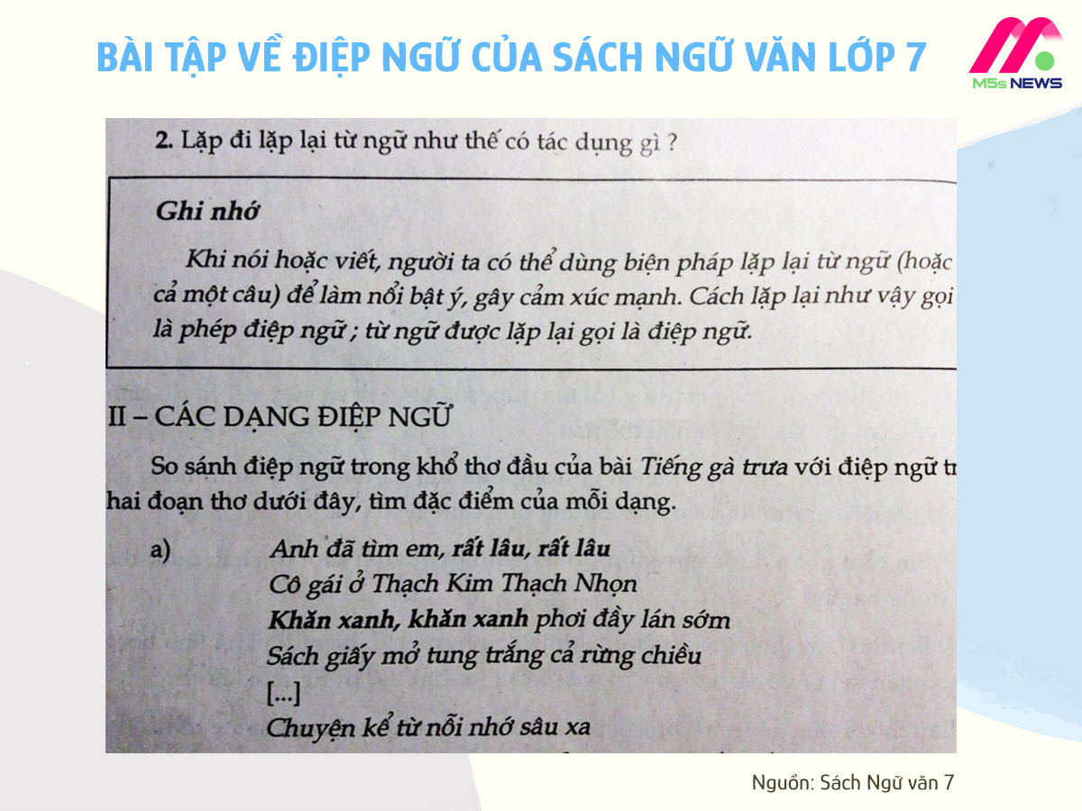 Biện pháp tu từ điệp ngữ giúp nâng cao hiệu quả diễn đạt trong thơ