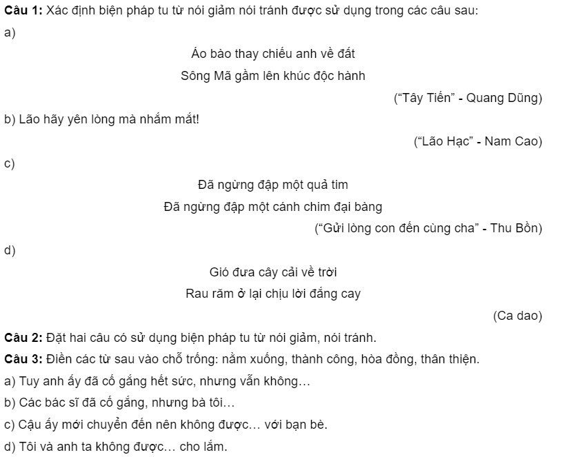 Các phương thức sử dụng nói giảm nói tránh