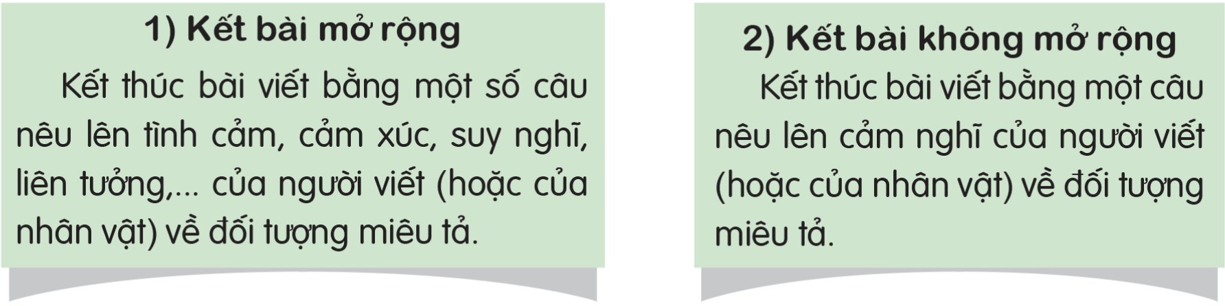 Kết bài không mở rộng