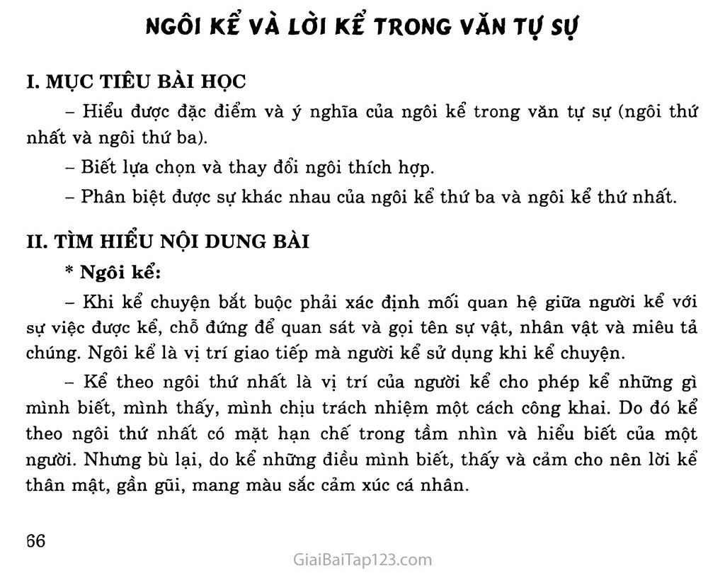 Ví dụ tiêu biểu về ngôi kể thứ nhất trong văn học